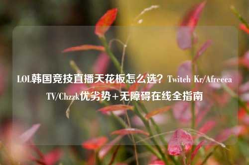 LOL韩国竞技直播天花板怎么选?Twitch Kr/AfreecaTV/Chzzk优劣势+无障碍在线全指南