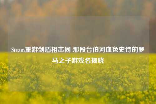 Steam重游剑盾相击间 那段台伯河血色史诗的罗马之子游戏名揭晓