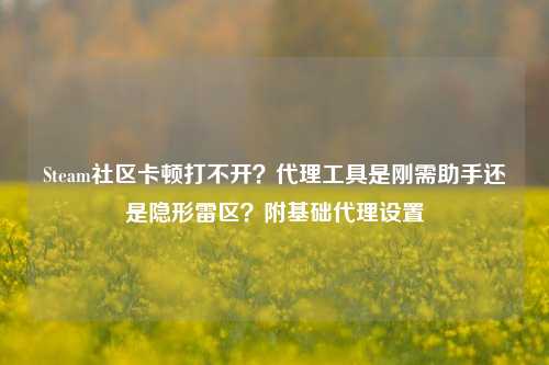 Steam社区卡顿打不开?代理工具是刚需助手还是隐形雷区?附基础代理设置