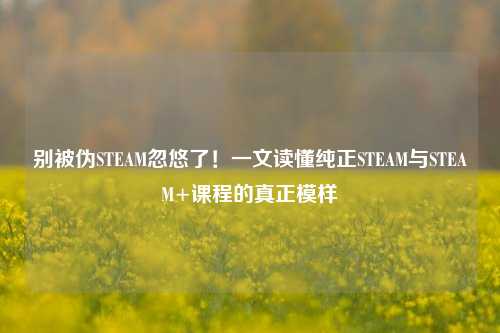 别被伪STEAM忽悠了!一文读懂纯正STEAM与STEAM+课程的真正模样