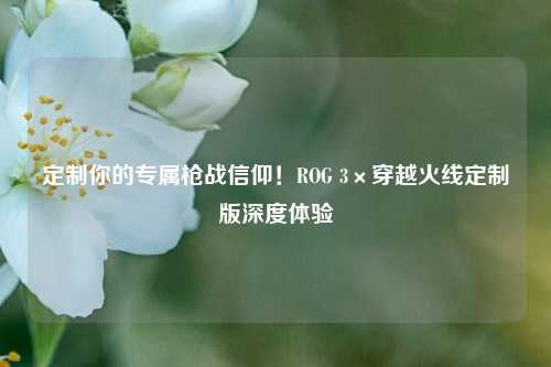 定制你的专属枪战信仰!ROG 3×穿越火线定制版深度体验