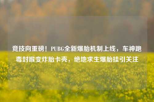 竞技向重磅!PUBG全新爆胎机制上线,车神跑毒封喉变炸胎卡壳,绝地求生爆胎挂引关注