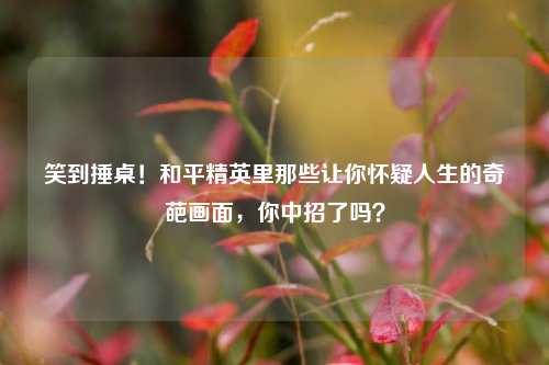 笑到捶桌!和平精英里那些让你怀疑人生的奇葩画面,你中招了吗?