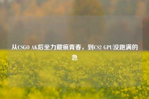 从CSGO AK后坐力藏疯青春,到CS2 GPU没跑满的急