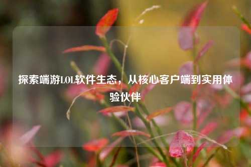 探索端游LOL软件生态,从核心客户端到实用体验伙伴