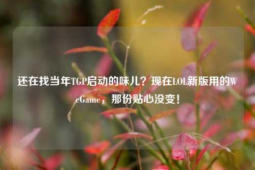 还在找当年TGP启动的味儿?现在LOL新版用的WeGame,那份贴心没变!