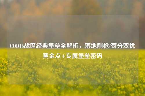 COD16战区经典堡垒全解析,落地刚枪/苟分双优黄金点+专属堡垒密码