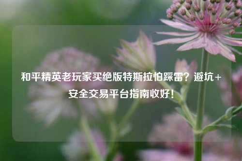 和平精英老玩家买绝版特斯拉怕踩雷?避坑+安全交易平台指南收好!