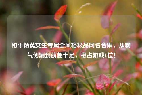 和平精英女生专属全风格极品网名合集,从霸气侧漏到萌趣十足,稳占游戏C位!