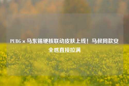 PUBG×马东锡硬核联动皮肤上线!马叔同款安全感直接拉满