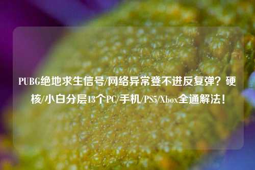 PUBG绝地求生信号/网络异常登不进反复弹？硬核/小白分层13个PC/手机/PS5/Xbox全通解法！