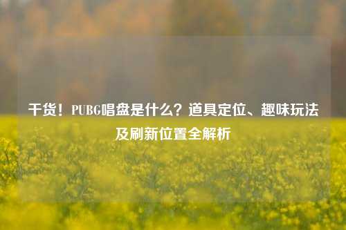 干货!PUBG唱盘是什么?道具定位、趣味玩法及刷新位置全解析