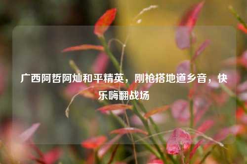 广西阿哲阿灿和平精英，刚枪搭地道乡音，快乐嗨翻战场