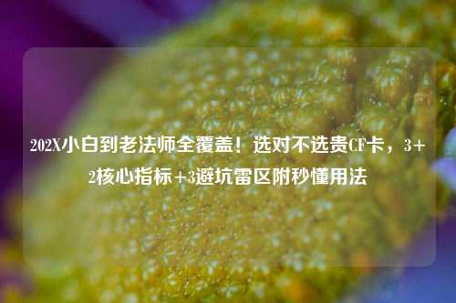 202X小白到老法师全覆盖!选对不选贵CF卡,3+2核心指标+3避坑雷区附秒懂用法