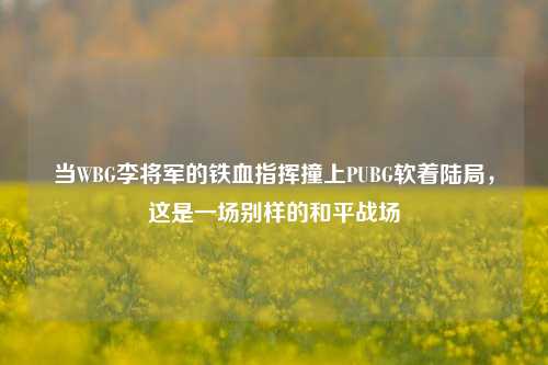 当WBG李将军的铁血指挥撞上PUBG软着陆局,这是一场别样的和平战场