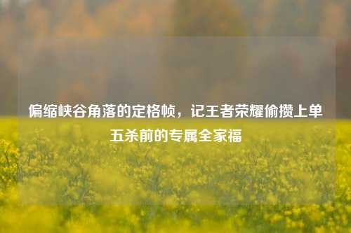 偏缩峡谷角落的定格帧，记王者荣耀偷攒上单五杀前的专属全家福