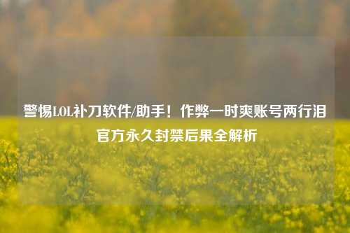 警惕LOL补刀软件/助手!作弊一时爽账号两行泪 官方永久封禁后果全解析