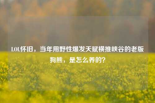 LOL怀旧,当年用野性爆发天赋横推峡谷的老版狗熊,是怎么养的?