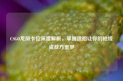 CSGO龙凤卡位深度解析,掌握这招让你的枪线成敌方噩梦