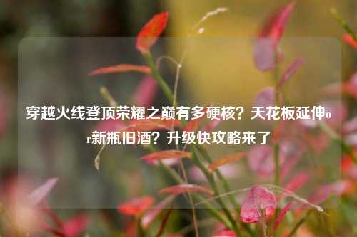 穿越火线登顶荣耀之巅有多硬核?天花板延伸or新瓶旧酒?升级快攻略来了