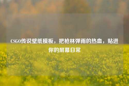 CSGO传说壁纸模板,把枪林弹雨的热血,贴进你的屏幕日常