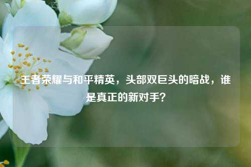 王者荣耀与和平精英,头部双巨头的暗战,谁是真正的新对手?
