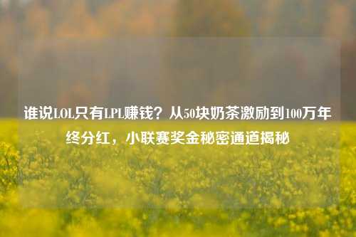 谁说LOL只有LPL赚钱?从50块奶茶激励到100万年终分红,小联赛奖金秘密通道揭秘