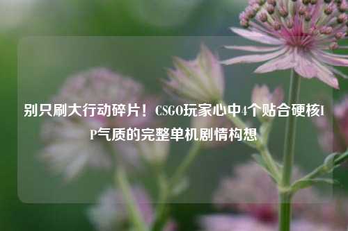 别只刷大行动碎片!CSGO玩家心中4个贴合硬核IP气质的完整单机剧情构想