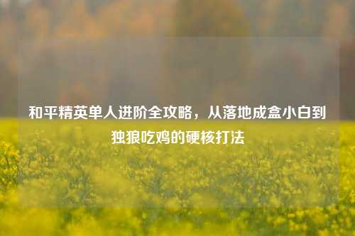和平精英单人进阶全攻略,从落地成盒小白到独狼吃鸡的硬核打法