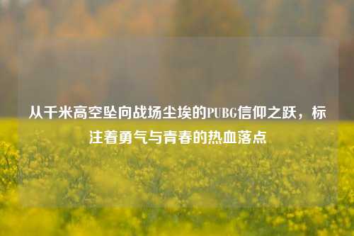 从千米高空坠向战场尘埃的PUBG信仰之跃,标注着勇气与青春的热血落点