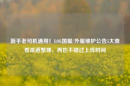 新手老司机通用!LOL国服/外服维护公告5大查看渠道整理,再也不错过上线时间