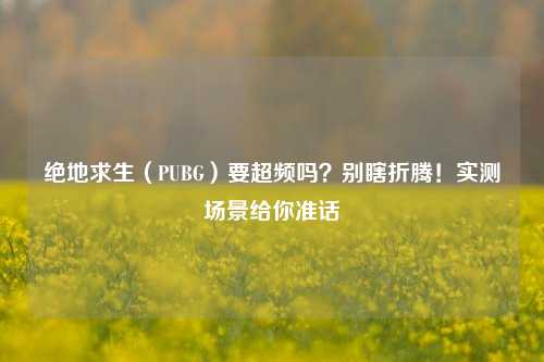 绝地求生(PUBG)要超频吗?别瞎折腾!实测场景给你准话