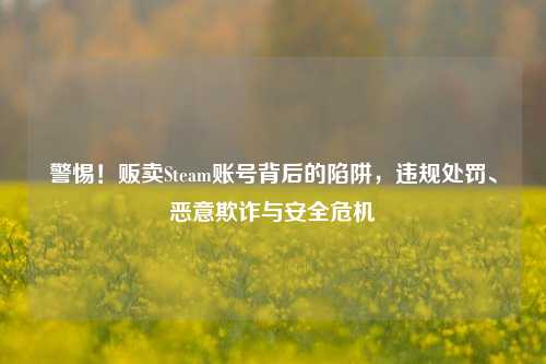 警惕!贩卖Steam账号背后的陷阱,违规处罚、恶意欺诈与安全危机
