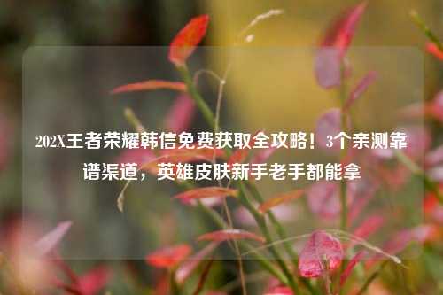 202X王者荣耀韩信免费获取全攻略!3个亲测靠谱渠道,英雄皮肤新手老手都能拿