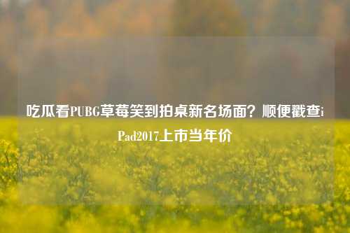 吃瓜看PUBG草莓笑到拍桌新名场面?顺便戳查iPad2017上市当年价