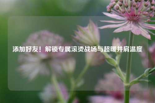 添加好友!解锁专属滚烫战场与超暖并肩温度