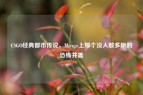 CSGO经典都市传说，Mirage上那个没人敢多瞅的恐怖井盖