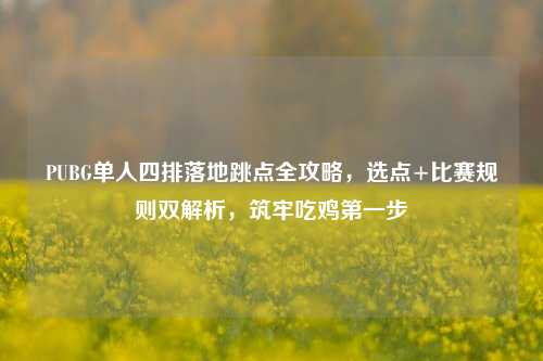 PUBG单人四排落地跳点全攻略,选点+比赛规则双解析,筑牢吃鸡第一步