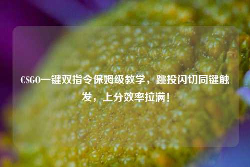 CSGO一键双指令保姆级教学,跳投闪切同键触发,上分效率拉满!
