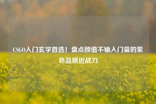 CSGO入门玄学首选!盘点颜值不输入门蓝的紫色品质近战刀