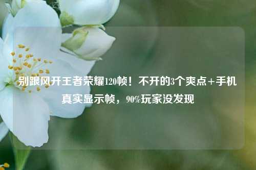 别跟风开王者荣耀120帧!不开的3个爽点+手机真实显示帧,90%玩家没发现