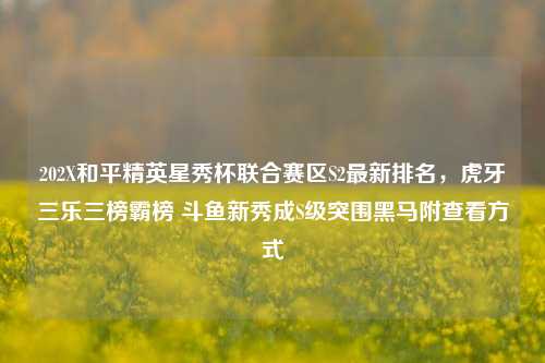 202X和平精英星秀杯联合赛区S2最新排名,虎牙三乐三榜霸榜 斗鱼新秀成S级突围黑马附查看方式