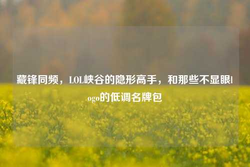 藏锋同频,LOL峡谷的隐形高手,和那些不显眼logo的低调名牌包