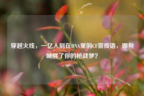 穿越火线,一亿人刻在DNA里的CF宣传语,哪句喊醒了你的枪战梦?