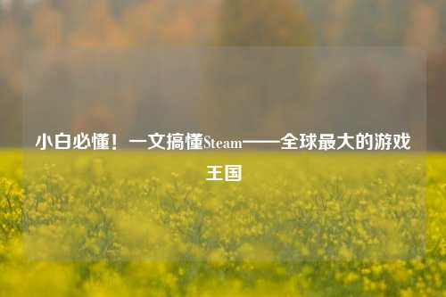 小白必懂!一文搞懂Steam——全球最大的游戏王国