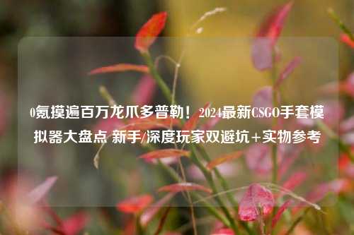0氪摸遍百万龙爪多普勒!2024最新CSGO手套模拟器大盘点 新手/深度玩家双避坑+实物参考