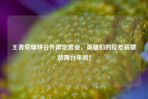 王者荣耀峡谷外限定营业,英雄们的反差萌撒娇舞台来啦!