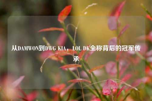 从DAMWON到DWG KIA,LOL DK全称背后的冠军传承