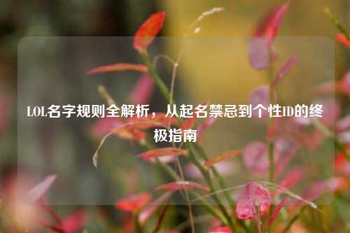 LOL名字规则全解析,从起名禁忌到个性ID的终极指南