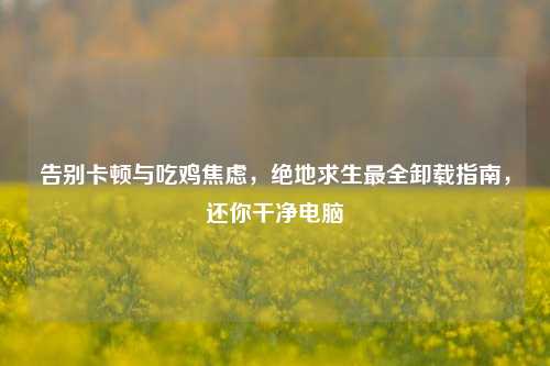 告别卡顿与吃鸡焦虑,绝地求生最全卸载指南,还你干净电脑